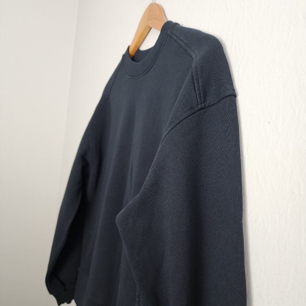 Everlane The Track Organic Cotton Crewneck Sweatshirt Black - Women's XS - Picture 4 of 9
